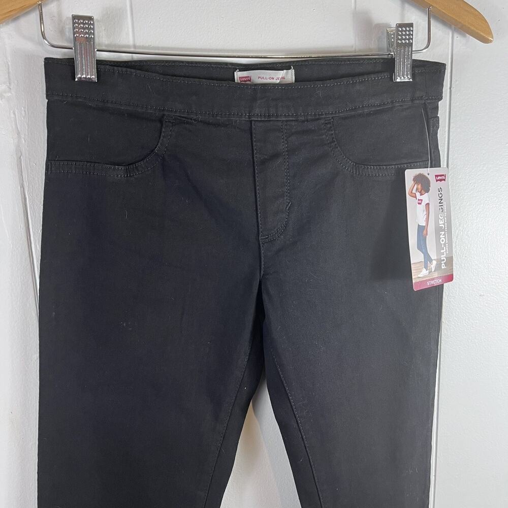 NWT Levis Jeggings Jeans Girls 14 Stretch Pull On Black Casual School Classic - Picture 2 of 9